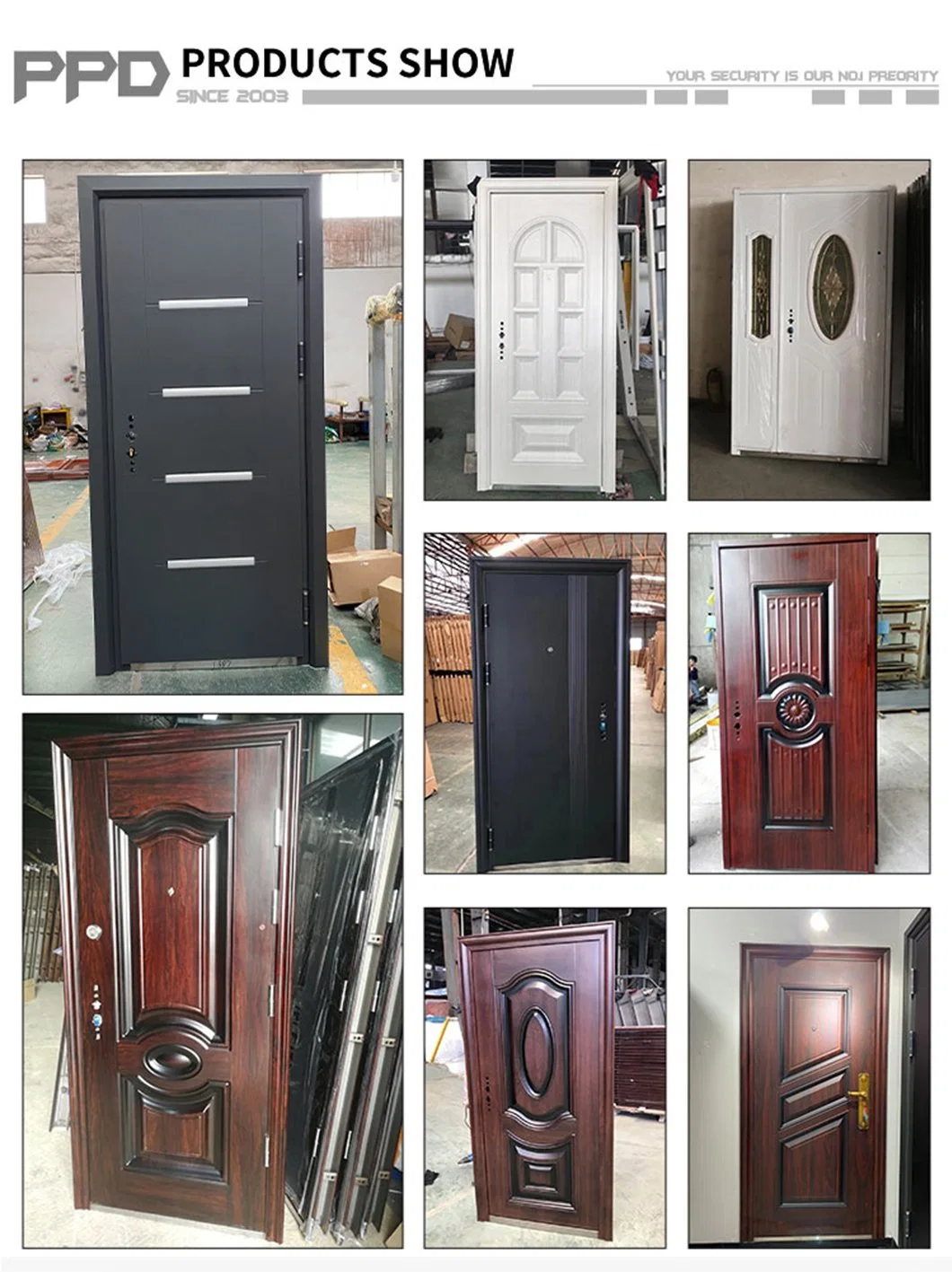 Imitation Copper Color Front Hollow Metal Door for Sale